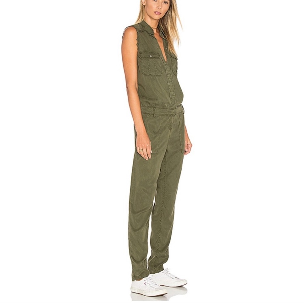 Etienne Marcel Gunner Olive Green Jumpsuit Military Army Green